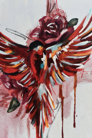 "Bird study - #7" Original Oil Painting